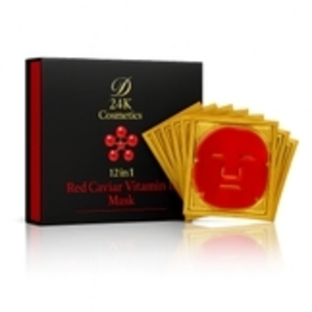 D24K 12 In 1 Red Caviar Vitamin Mask 12 Pieces